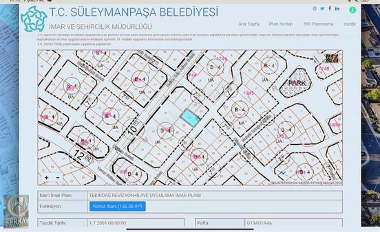 Tekirdağ Süleymanpaşa Aydoğdu Mahallesinde Arsa