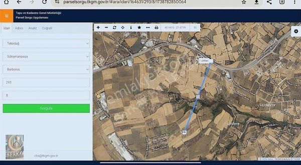 Satılık Arsa Tekirdağ Süleymanpaşa Barbaros Mahallesi