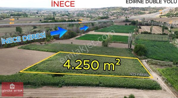 Kırklareli İnece Yola Suya Cephe Edirne Asfaltı Yanı 4.250 M²