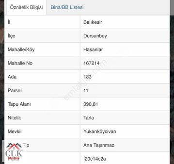 Balıkesir Dursunbey Hasanlar Mh %40 Taban Oturumlu Satılık Arsa