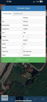 Hendek Başpınarda E-5'e 1 Km 4kat İzinli 434 M2 Satılık Arsa