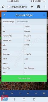 Mamak Boğaziçi Mevkiinde Satılık 2 Adet İmarlı Toki Arsası