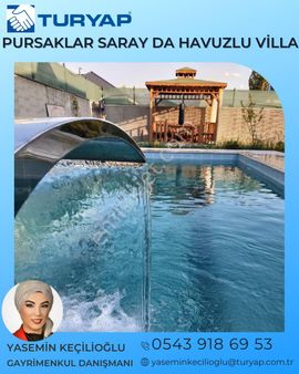 Turyap'tan Havuzlu Eşyalı 2 Katlı Villa 550 M2 İçinde 180 M2 Satılık