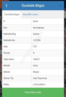 Kemalpaşa Sarılar'da 149 M2 Köyiçi İmarlı Satılık Arsa