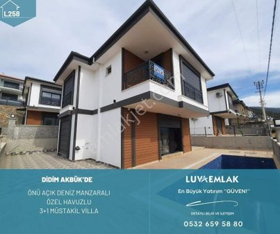 Didim Akbük'te Deniz Manzaralı Havuzlu Tam Müstakil 3+1 Villa