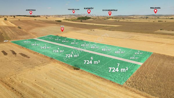 Tekirdağ Malkara Izgar'da 434m² Sıfır Peşinatlı Tarla