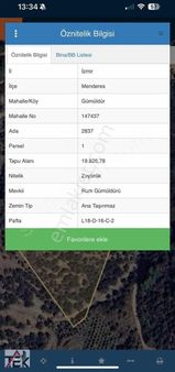 Menderes Gümüldürde Deniz Ve Doğa Manzaralı 40 Dönüm Eşsiz Tarla