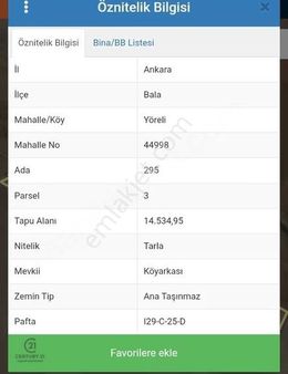 Ankara Bala Yoreli Mahallesi'nde Satılık Bahçe