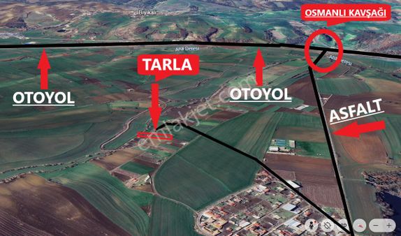 Tekirdağ Süleymanpaşa Osmanlı Mah. Acil Satılık 1920 M2 Tarla