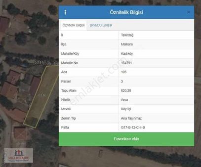 Tekirdağ Malkara Da 2 Villalık Arsa