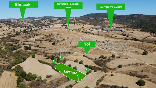 Kırklareli Kofçaz Elmacıkta Satılık Kupon 2.693 M2 Tarla