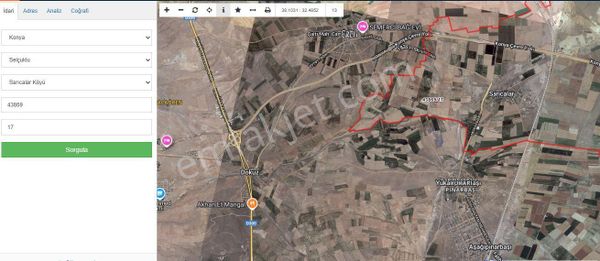 Fiyat Düştü Selçuklu Sarıcalarda 290 M2 Hisseli Tarla