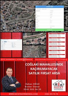 Coğlaki Mahallesinde Kaçırılmayacak Satılık Fırsat Arsa