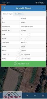 Taşpınar Gayrimenkul Den Helvadere Aydınlar Da Satılık Bahçe 908 M2 İçerisinde Meyve Ağaçları Vardır