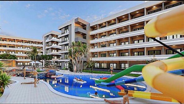 Yatay Mimari Tatil Köyünde 1+1 Bahçe Katı Yazlık Daire