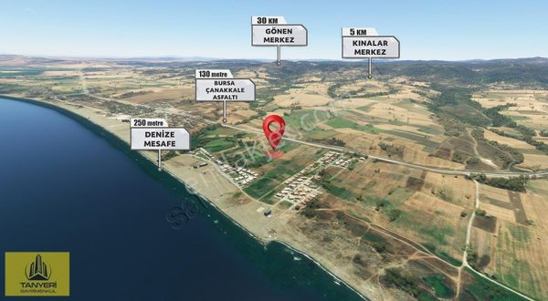 Balıkesir Gönen Kınalarda Plaja 250 Mt Satılık 4750 M2 Tarla