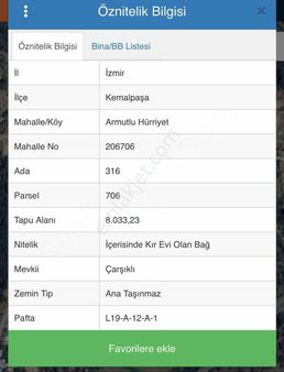 İzmir Kemalpaşa Armutu Da 7.840 Metre² Tarla