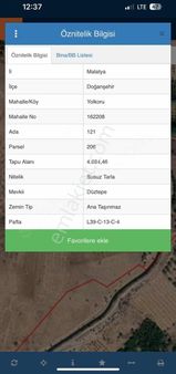 Burhan Kıran'dan Doğanşehir'de Satılık Tarla