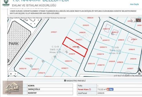 Saraçoğlunda Caddeye 700 Mt Mesafede Satlık 712 M' İmarlı Arsa