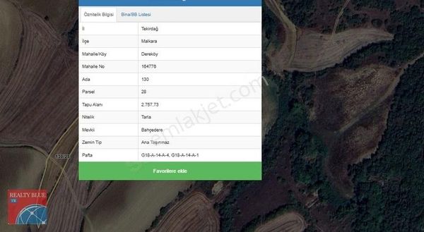 Malkara Dereköyde Satılık Tek Tapu Resmi Yolu Var Köye Yakın