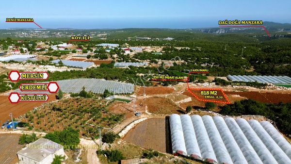 Mersim Erdemli Küstüllüde Satılık 2 Kata İmarlı 818 M2 Parsel
