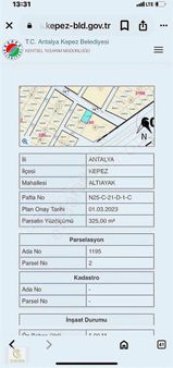 Konumu Süper Mt 325 Mt Satlık