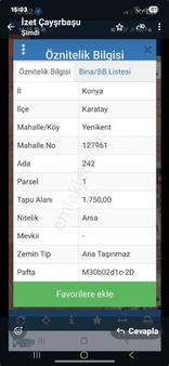 Karatay Yeniden Mah Satlık Müstakil Arsamız Satlık