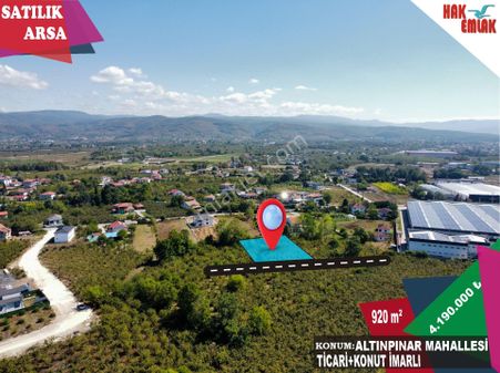 Hak Emlak'tan Altınpınar Mah. Ticari İmarlı Satılık 920 M² Arsa