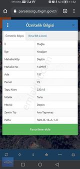 Muğla Yatağan Destin 220m2 Köyiçi Arazi