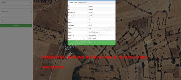 Korkuteli Kevzer Satılık Tarlalar
