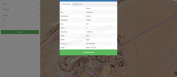Efdal Yatırımdan Cihanbeyli Sığırcıkta Satılık İmarlı Arsa