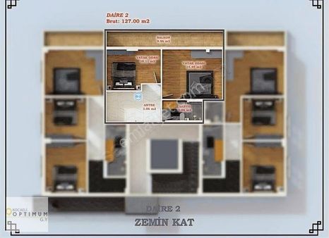 Optimum Gy'den %60 Peşinatlı Ultra Sağlam Binada Dublex Daire