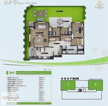 Optimum Gy'den Akkurt Royal'de 3+1 Geniş Bahçeli Köşe Daire