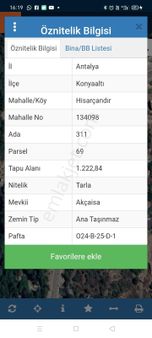 Hisarçandır Mahallesi'nin Merkezinde Ticari Tarla.