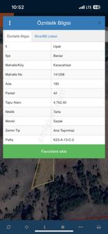 Uşak Banaz Karacahisarda Satılık Tarla