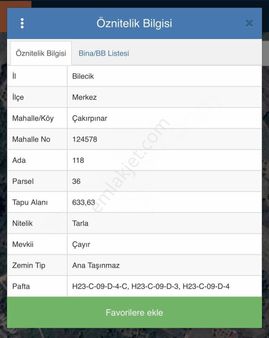 Bilecik Çakırpınarda Satılık Uygun Tarla