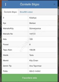 Kütahya Sünnetyenice Köy Civarı Mevkii Tarla
