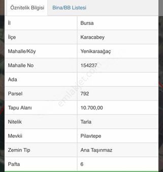 Karacabey Yenikaraağaç Ta Satılık 10. 700 Metre² Satılık Tarla