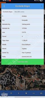 Antalya Yarbaşçandırda Satılık 1338m2 Tarla