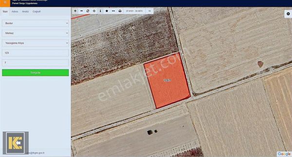 Kaan'dan...burdur Merkez Yassıgüme'de 2.305m2 Köşe Başı Yolu Var