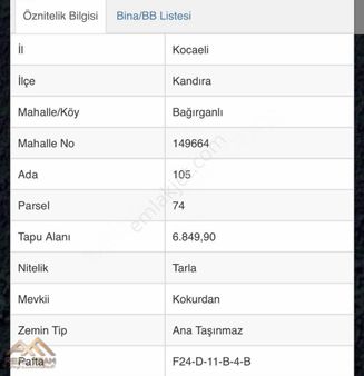 Real Team Gayrimenkul'den Kandıra Bağırganlıda Satılık Tarla