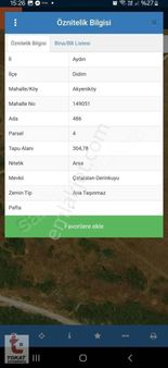 Aydın Didim Akyeniköy Balova Mevkinde Satılık Arsa