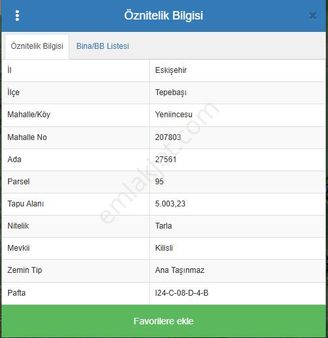 Satılık Yatırımlık Tarla – Eskişehir Tepebaşı Yenincesu 🌿