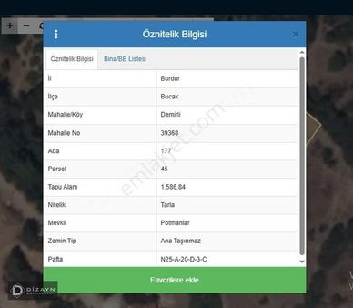 Kocaaliler Kayı (demirli) Köyünde 1.586 M2 Tarla