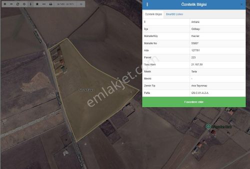 Gölbaşı Hacılarda 1470m2 Hisse Tapu Tarla Karadeniz Emlaktan