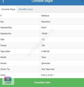 Sakarya/kaynarca Kertil Mh %40 İmarlı Yatırımlı Arsa