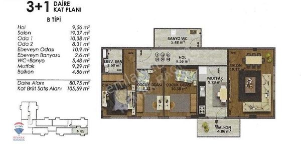 Kurtköy Aydos Ormanı Manzaralı Balkonlu 3+1 108m² Kiralık Daire