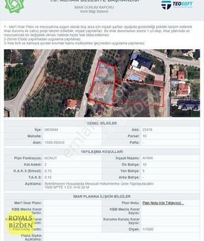 Meram Durunday Mah. Dutlu Caddesi Yakını '1600 M2 Villalık Arsa'