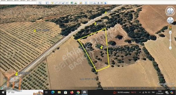 Başkan Emlaktan Satılık Mihalıççık Kozlu'da 3.519 M2 Tarla