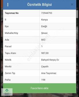 Konya Ereğli De 7 Kata İmarlı Satılık Arsa